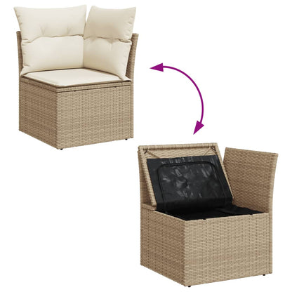 vidaXL Ensemble de canapés de jardin 4 pcs avec coussins en résine tressée beige