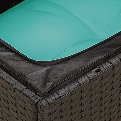 vidaXL 5-tlg. Garten-Sofagarnitur mit Kissen Schwarz Poly Rattan