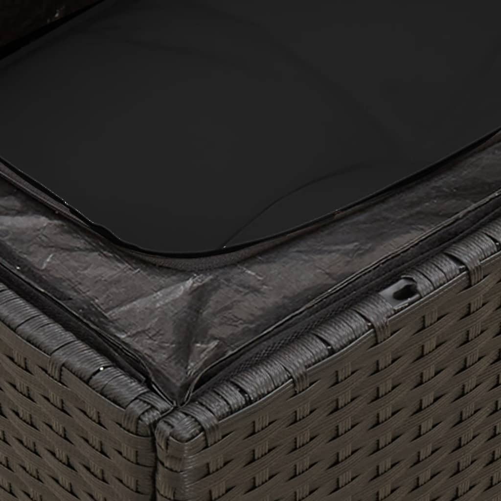 vidaXL Salon de jardin 11 pcs avec coussins Noir Résine tressée