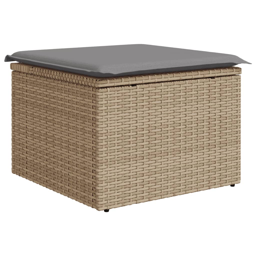 vidaXL Canapé d'angle de jardin 8 pcs avec coussins Résine tressée Beige