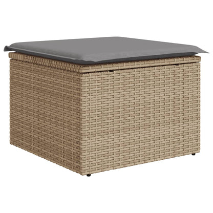 vidaXL Canapé d'angle de jardin 8 pcs avec coussins Résine tressée Beige