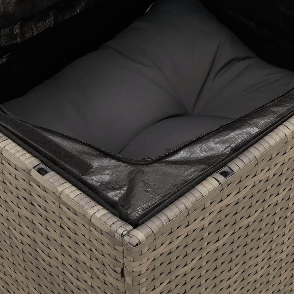 vidaXL Salon de jardin 10 pcs avec coussins résine tressée gris