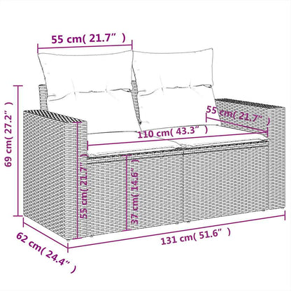 vidaXL 4-tlg. Garten-Sofagarnitur mit Kissen Grau Poly Rattan