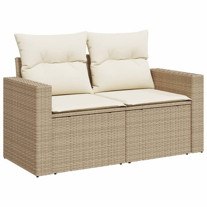 vidaXL Salon de jardin 6 pcs avec coussins beige résine tressée