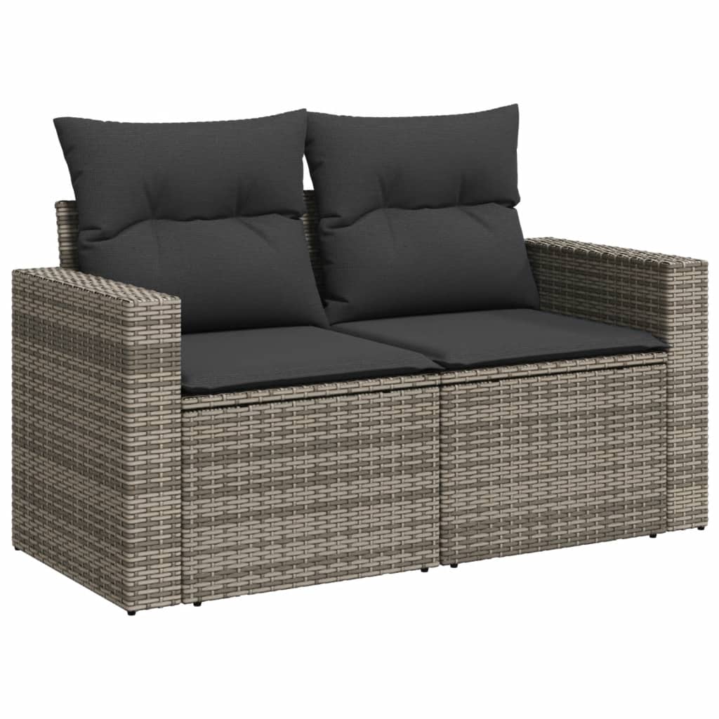vidaXL Ensemble de canapés de jardin 6 pcs avec coussins gris résine tressée