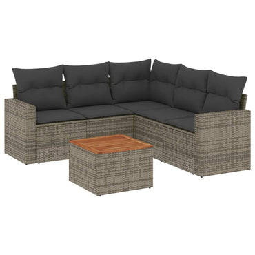 vidaXL Ensemble de canapés de jardin 6 pcs avec coussins gris résine tressée