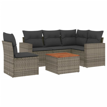 vidaXL Ensemble de canapés de jardin 6 pcs avec coussins gris résine tressée