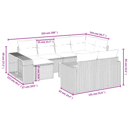 vidaXL Salon de jardin 11 pcs avec coussins Noir Résine tressée