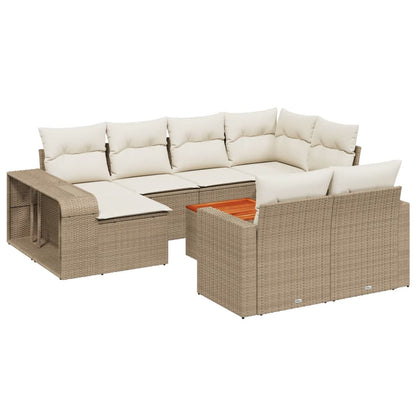 vidaXL Ensemble de canapés de jardin 11 pcs avec coussins en rotin synthétique beige