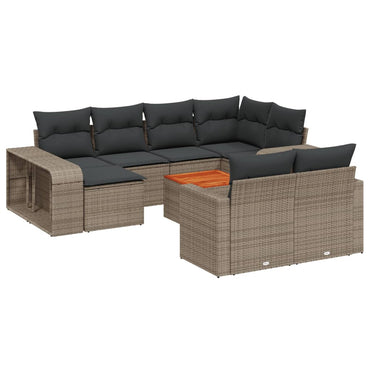 vidaXL Ensemble de canapés de jardin 11 pcs avec coussins en résine tressée gris