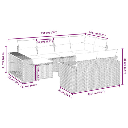 vidaXL Ensemble de canapés de jardin 11 pcs avec coussins en résine tressée gris