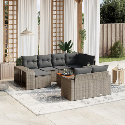 vidaXL Ensemble de canapés de jardin 11 pcs avec coussins en résine tressée gris