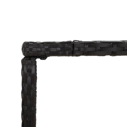 vidaXL 5-tlg. Gartenbar-Set mit Kissen Schwarz Poly Rattan