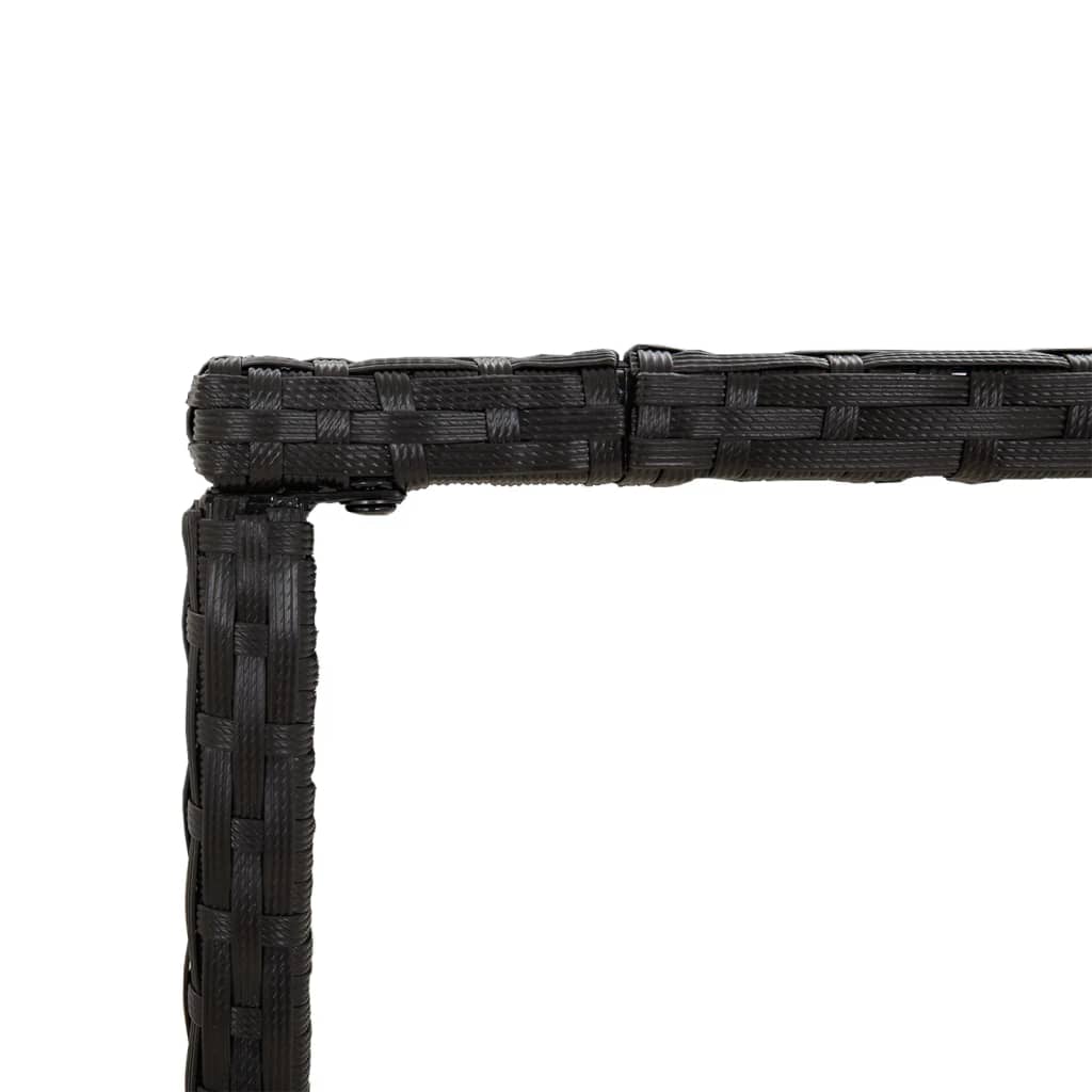 vidaXL 7-tlg. Gartenbar-Set mit Kissen Schwarz Poly Rattan