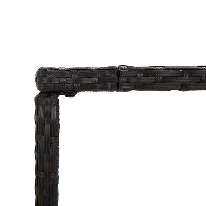 vidaXL 7-tlg. Gartenbar-Set mit Kissen Schwarz Poly Rattan