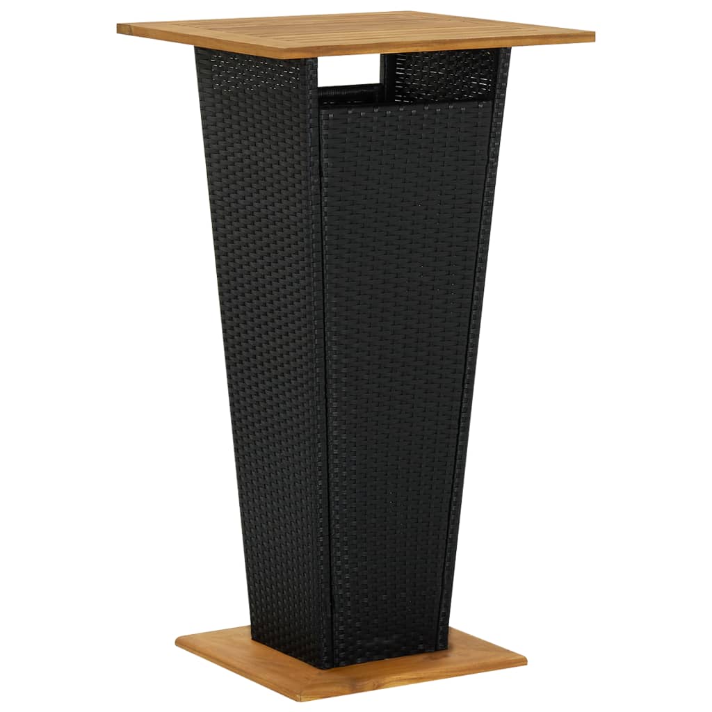 vidaXL 3-tlg. Gartenbar-Set mit Kissen Schwarz Poly Rattan