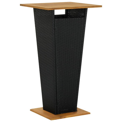 vidaXL 3-tlg. Gartenbar-Set mit Kissen Schwarz Poly Rattan