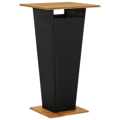 vidaXL 5-tlg. Gartenbar-Set mit Kissen Schwarz Poly Rattan