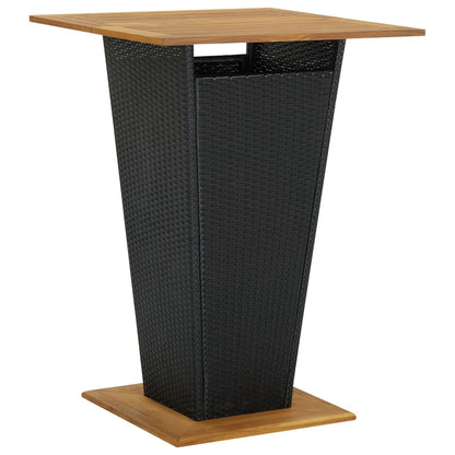vidaXL 5-tlg. Gartenbar-Set mit Kissen Schwarz Poly Rattan