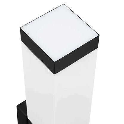 Außenwandleuchte Schwarz 10,5 x 6 x 33 cm Edelstahl und Plastik