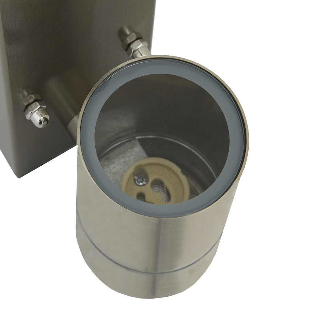 Außenwandleuchte Silber 6,5 x 10,5 x 16 cm Edelstahl und Glas