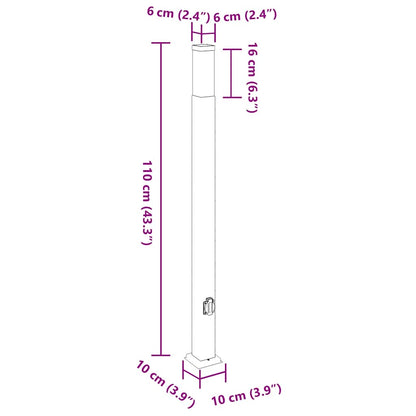 Pollerleuchten mit Auslass 3 Stk. 110 cm Edelstahl IP44
