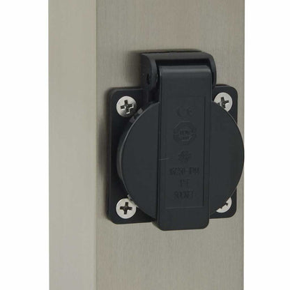 Pollerleuchten mit Sensor&Steckdose 3 Stk. 110 cm Edelstahl IP44