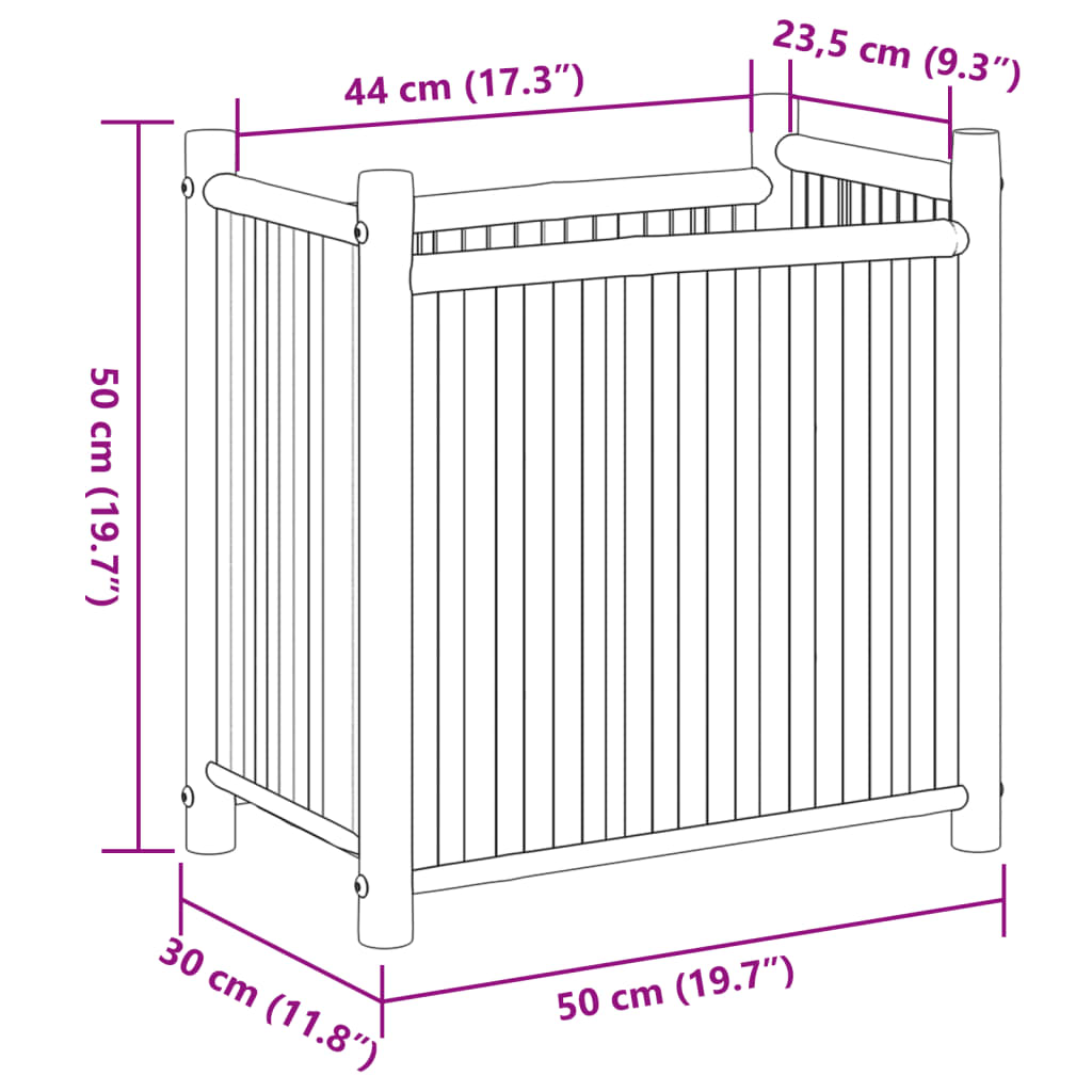 vidaXL Pflanzkübel 50x30x50 cm Bambus