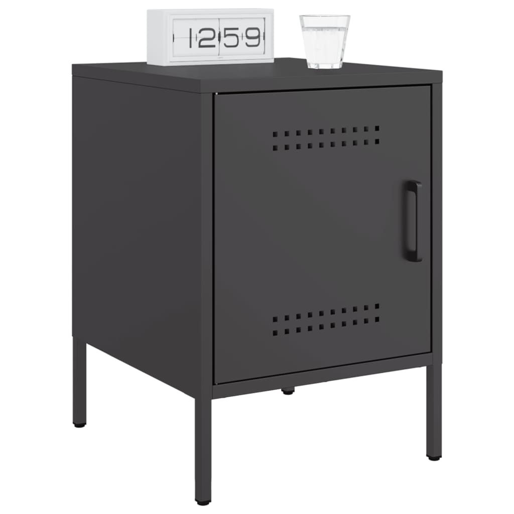 vidaXL Nachttisch Schwarz 36x39x50,5 cm Stahl