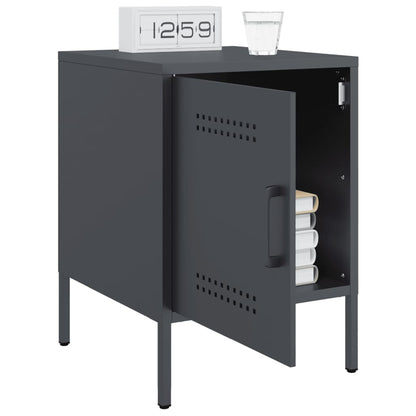 vidaXL Tables de chevet 2 pcs anthracite 36x39x50,5 cm acier
