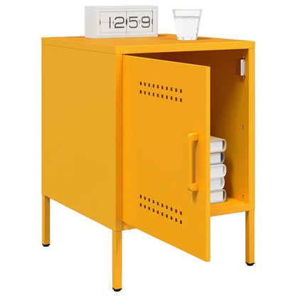 vidaXL Tables de chevet 2 pcs Jaune moutarde 36x39x50,5 cm Acier