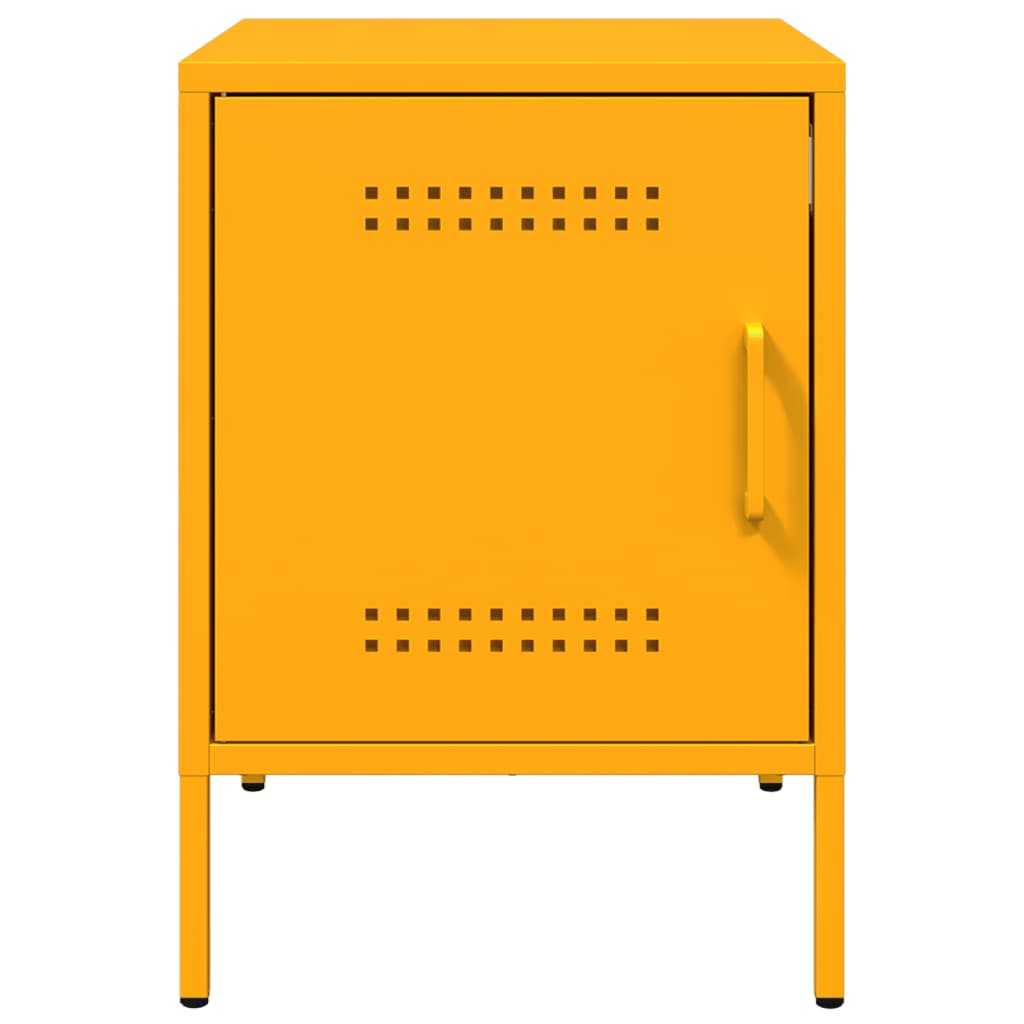vidaXL Tables de chevet 2 pcs Jaune moutarde 36x39x50,5 cm Acier