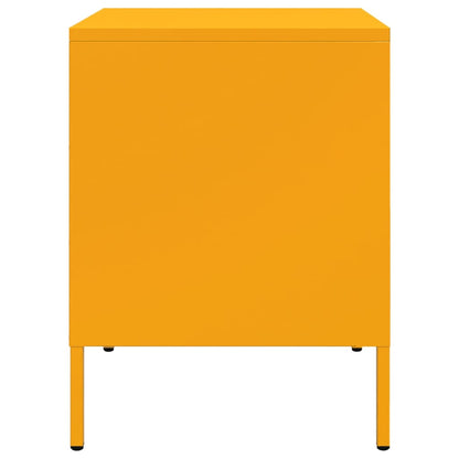 vidaXL Tables de chevet 2 pcs Jaune moutarde 36x39x50,5 cm Acier