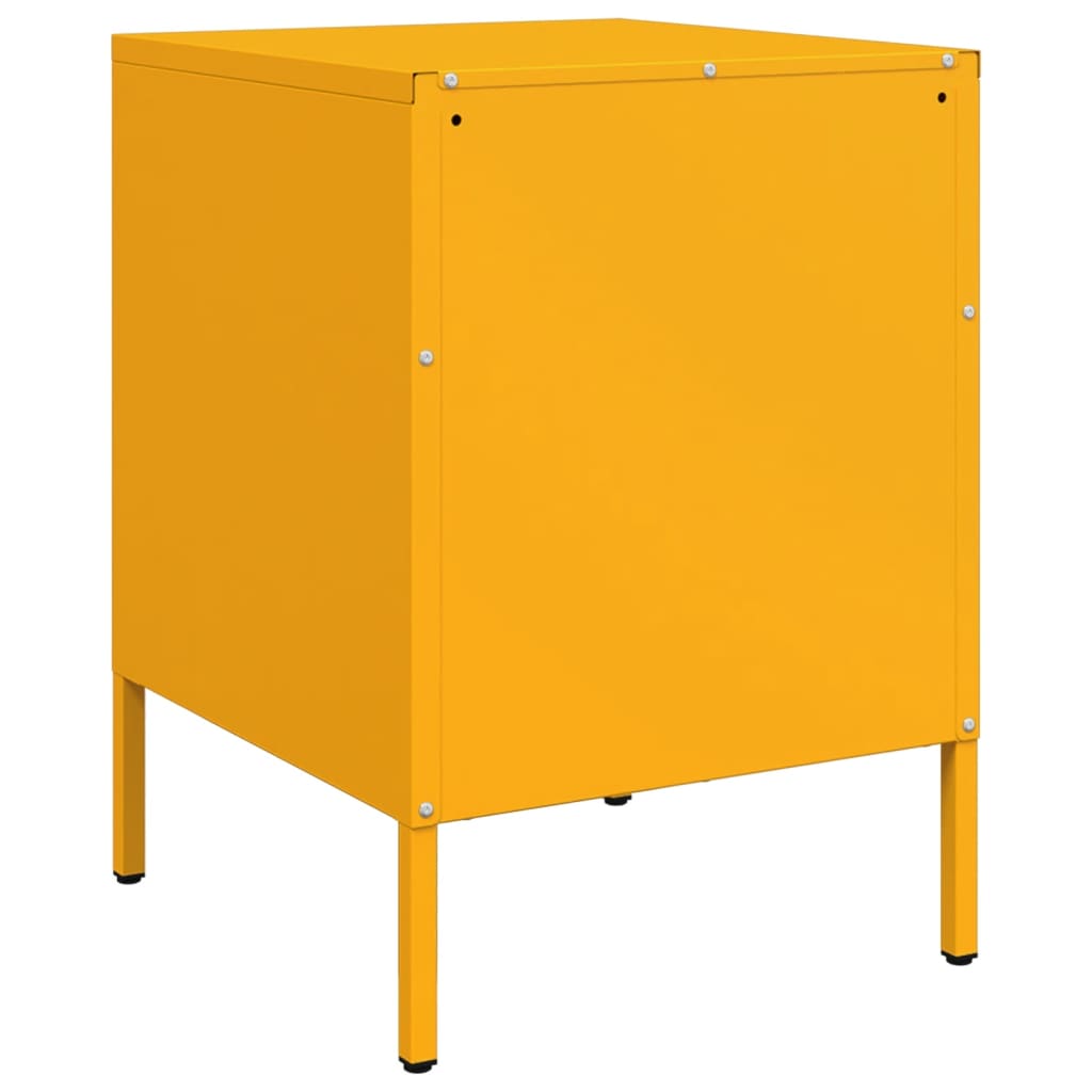 vidaXL Tables de chevet 2 pcs Jaune moutarde 36x39x50,5 cm Acier