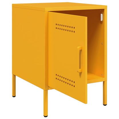 vidaXL Tables de chevet 2 pcs Jaune moutarde 36x39x50,5 cm Acier