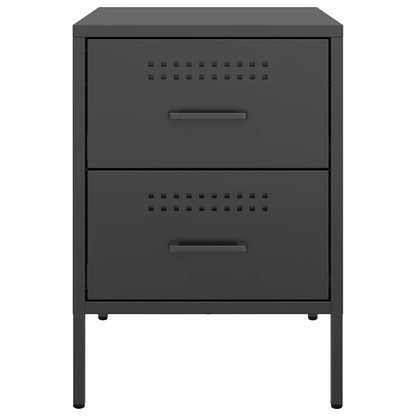 vidaXL Nachttisch Schwarz 36x39x50,5 cm Stahl