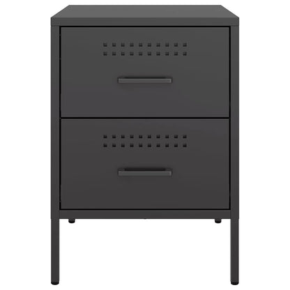 vidaXL Nachttische 2 Stk. Schwarz 36x39x50,5 cm Stahl