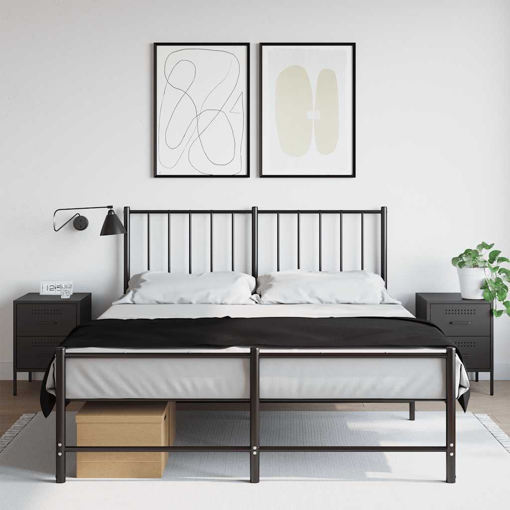 vidaXL Nachttische 2 Stk. Schwarz 36x39x50,5 cm Stahl