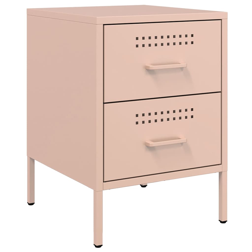 vidaXL Nachttisch Rosa 36x39x50,5 cm Stahl