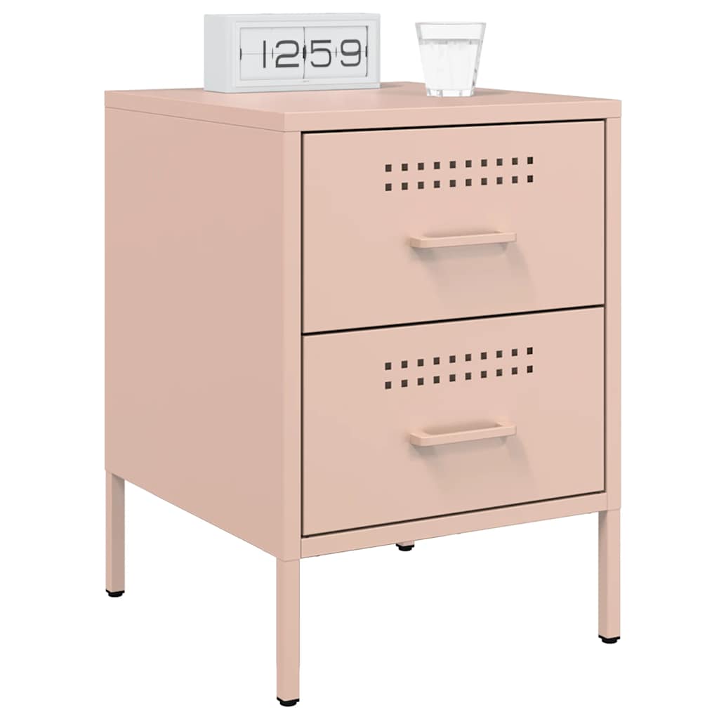 vidaXL Nachttisch Rosa 36x39x50,5 cm Stahl