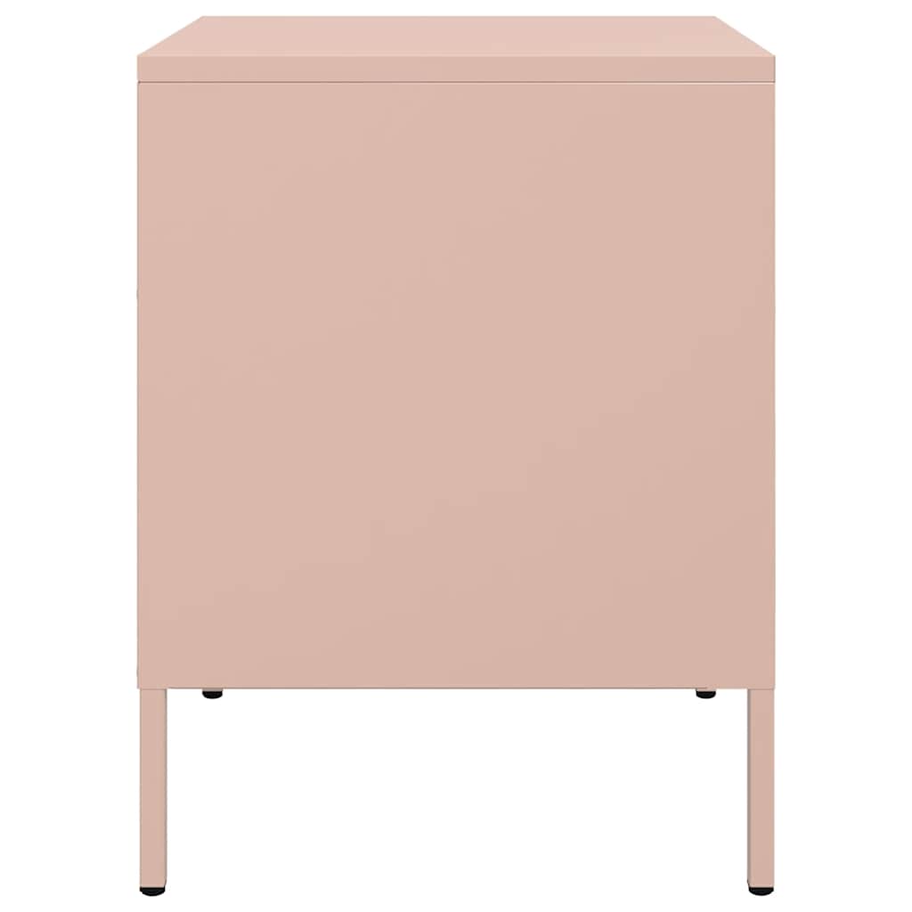 vidaXL Nachttisch Rosa 36x39x50,5 cm Stahl