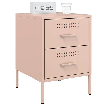 vidaXL Tables de chevet 2 pcs Rose 36x39x50,5 cm Acier