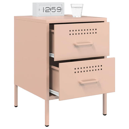 vidaXL Tables de chevet 2 pcs Rose 36x39x50,5 cm Acier