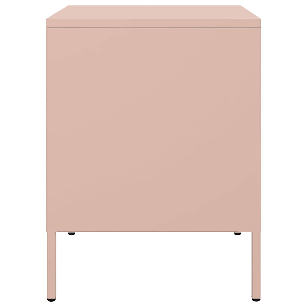 vidaXL Tables de chevet 2 pcs Rose 36x39x50,5 cm Acier