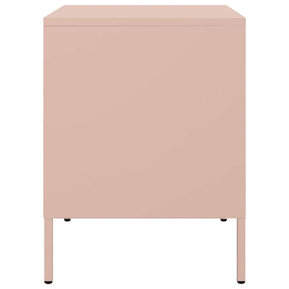 vidaXL Tables de chevet 2 pcs Rose 36x39x50,5 cm Acier