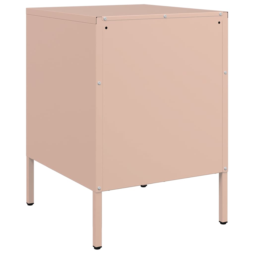 vidaXL Tables de chevet 2 pcs Rose 36x39x50,5 cm Acier