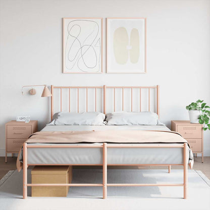 vidaXL Tables de chevet 2 pcs Rose 36x39x50,5 cm Acier