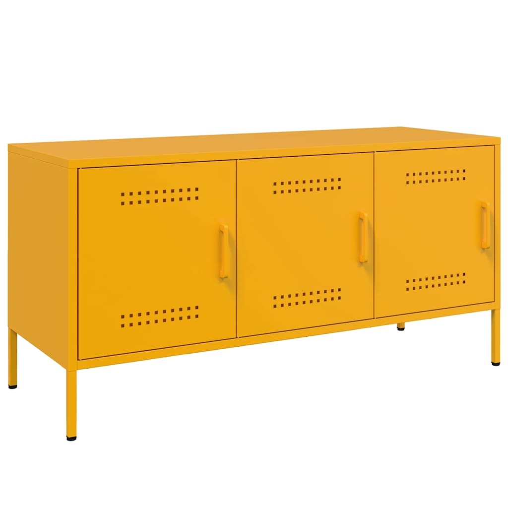 vidaXL Meuble TV Jaune Moutarde 100,5x39x50,5 cm Acier