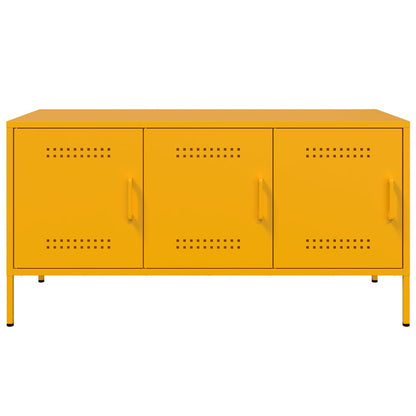 vidaXL Meuble TV Jaune Moutarde 100,5x39x50,5 cm Acier