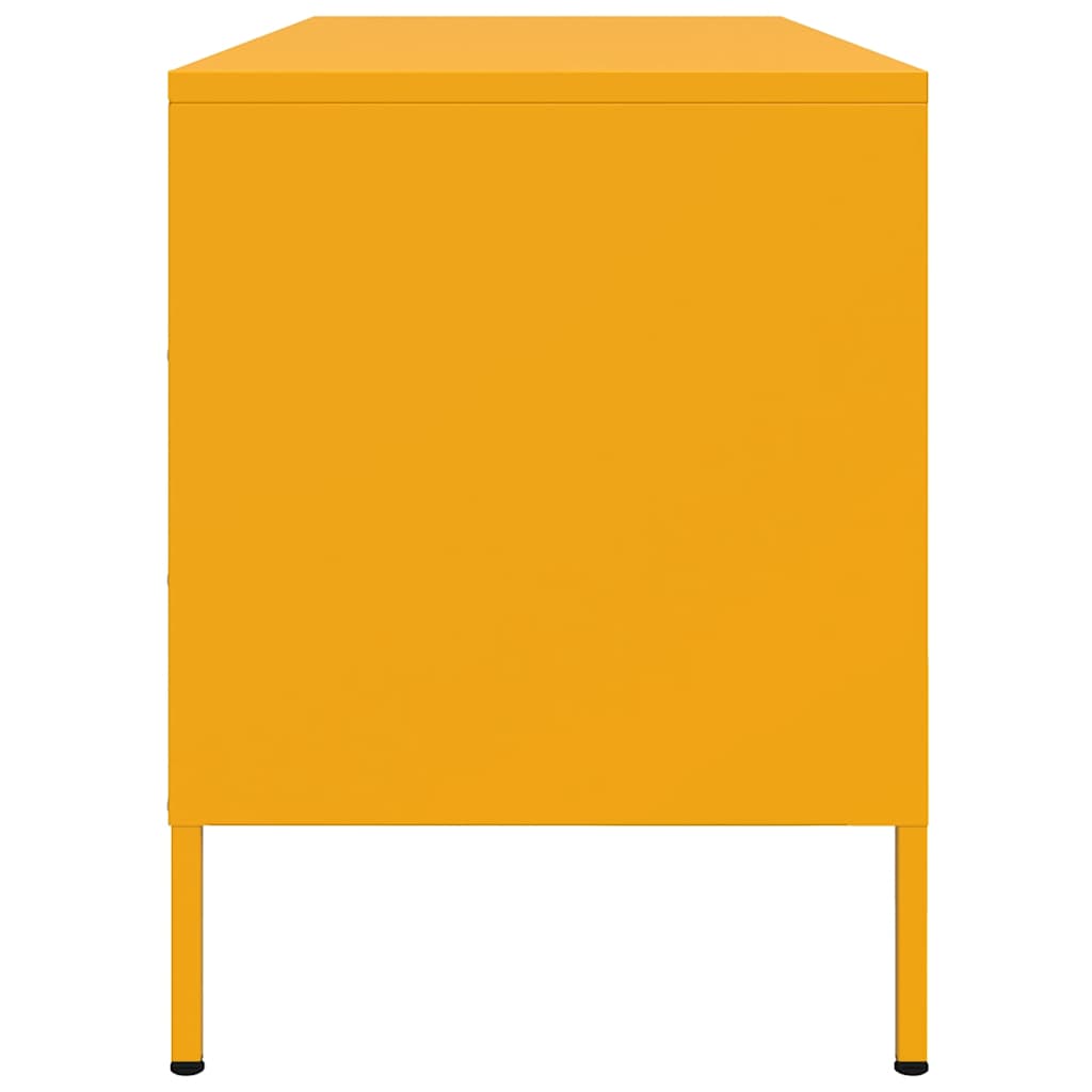 vidaXL Meuble TV Jaune Moutarde 100,5x39x50,5 cm Acier